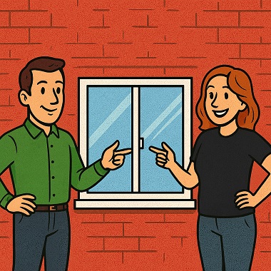 Fenster-Vergleich grün schwarz