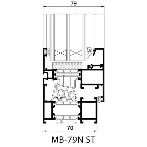 Alufenster MB-79N ST Profilschnitt