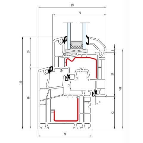Kunststofffenster Aluplast IDEAL 5000 Soft-Line technische Details