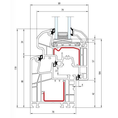 Kunststofffenster Aluplast IDEAL 5000 Round-Line technische Details