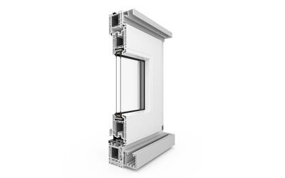 Profilschnitt Kunststoff Faltschiebe-Tür IDEAL 4000 FST in Weiß