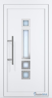 Aluminium Haustür EL-01 Inox in Weiß