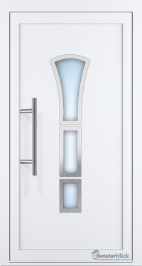 Aluminium Haustür EL-02 Inox in Weiß