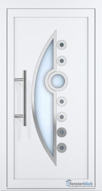 Aluminium Haustür EL-03 Inox in Weiß