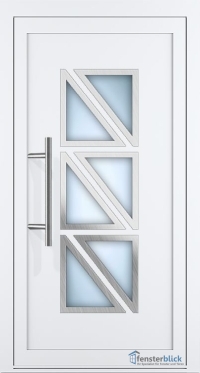 Aluminium Haustür EL-05 Inox in Weiß