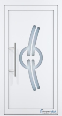 Aluminium Haustür EL-09 in Weiß