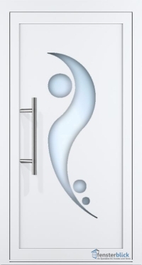 Aluminium Haustür EL-11 in Weiß