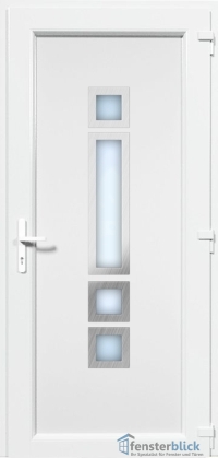 Kunststoff Haustür EL-01 Inox in Weiß