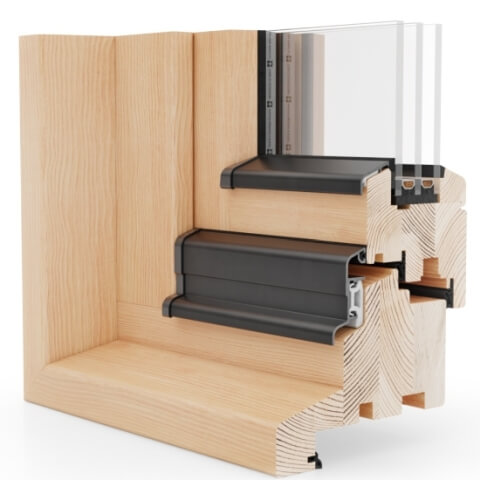 Holzfenster Nature 80 NL Blockprofil BLN - außen