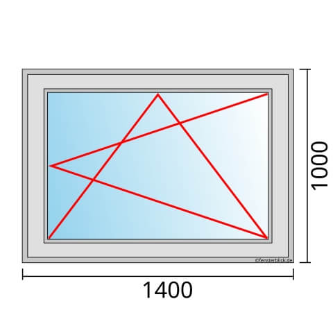 Einflügeliges Fenster 140x100 cm mit Dreh-Kipp-Rechts Öffnung