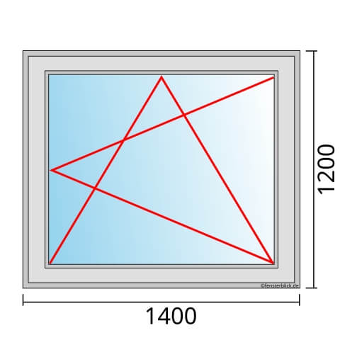 Einflügeliges Fenster 140x120 cm mit Dreh-Kipp-Rechts Öffnung