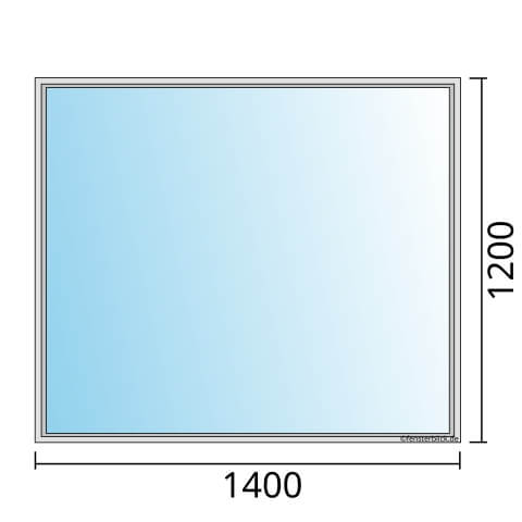 Einflügeliges Fenster 140x120 cm mit Festverglasung im Rahmen