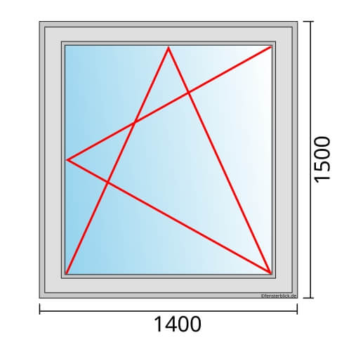 Einflügeliges Fenster 140x130 cm mit Dreh-Kipp-Rechts Öffnung