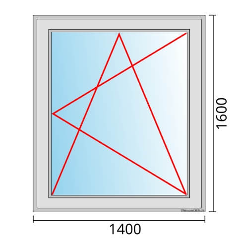 Einflügeliges Fenster 140x160 cm mit Dreh-Kipp-Rechts Öffnung