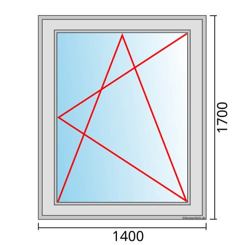 Einflügeliges Fenster 140x170 cm mit Dreh-Kipp-Rechts Öffnung