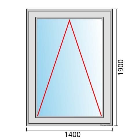 Einflügeliges Fenster 140x190 cm mit Kipp Öffnung