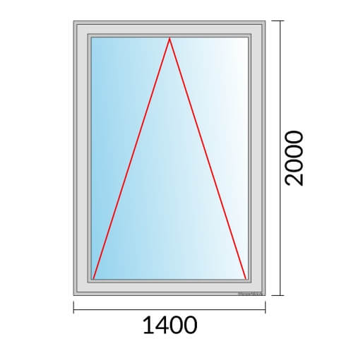 Einflügeliges Fenster 140x200 cm mit Kipp Öffnung