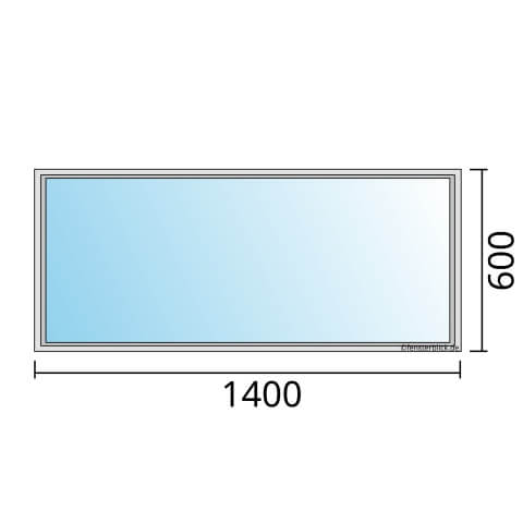Einflügeliges Fenster 140x60 cm mit Festverglasung im Rahmen