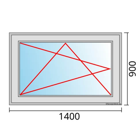Einflügeliges Fenster 140x90 cm mit Dreh-Kipp-Links Öffnung