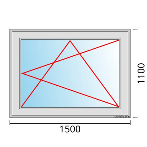 Einflügeliges Fenster 150x110 cm mit Dreh-Kipp-Rechts Öffnung