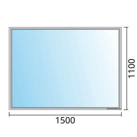 Einflügeliges Fenster 150x110 cm mit Festverglasung im Rahmen