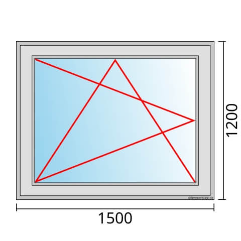 Einflügeliges Fenster 150x120 cm mit Dreh-Kipp-Links Öffnung