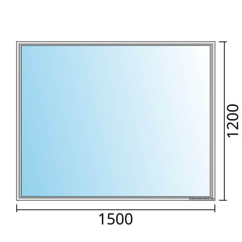 Einflügeliges Fenster 150x120 cm mit Festverglasung im Rahmen