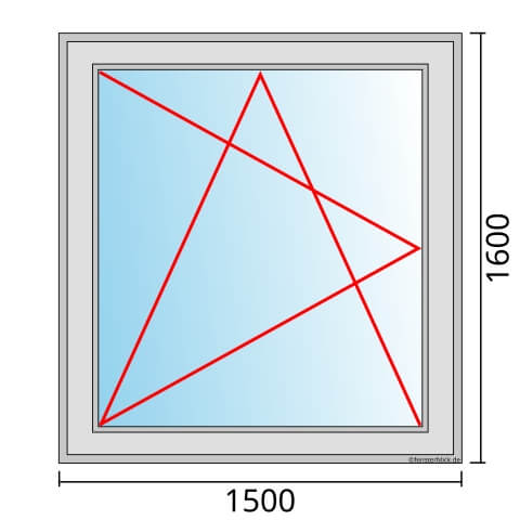Einflügeliges Fenster 150x160 cm mit Dreh-Kipp-Links Öffnung