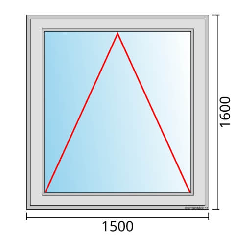 Einflügeliges Fenster 150x160 cm mit Kipp Öffnung