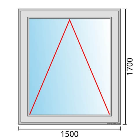 Einflügeliges Fenster 150x170 cm mit Kipp Öffnung