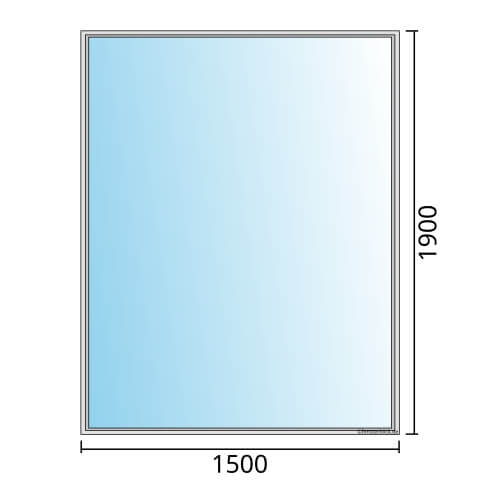 Einflügeliges Fenster 150x190 cm mit Festverglasung im Rahmen