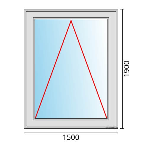 Einflügeliges Fenster 150x190 cm mit Kipp Öffnung