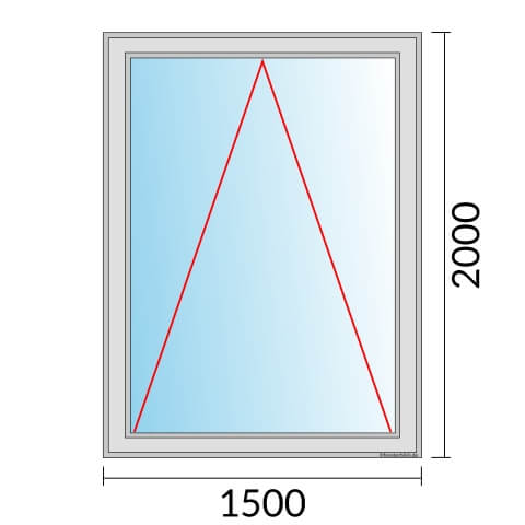 Einflügeliges Fenster 150x200 cm mit Kipp Öffnung