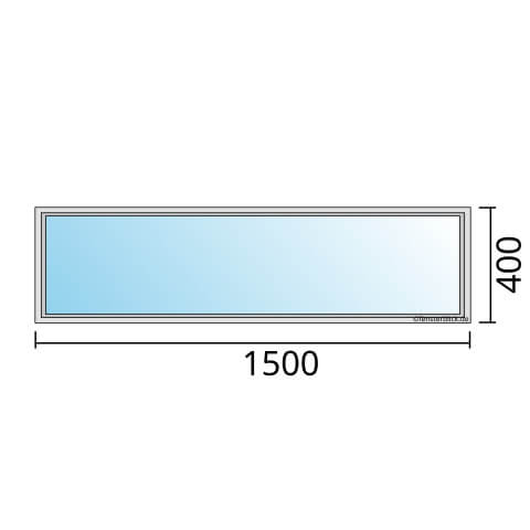 Einflügeliges Fenster 150x40 cm mit Festverglasung im Rahmen