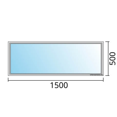 Einflügeliges Fenster 150x50 cm mit Festverglasung im Rahmen