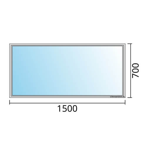 Einflügeliges Fenster 150x70 cm mit Festverglasung im Rahmen