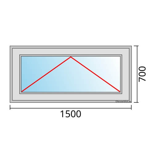 Einflügeliges Fenster 150x70 cm mit Kipp Öffnung