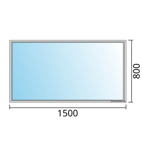 Einflügeliges Fenster 150x80 cm mit Festverglasung im Rahmen