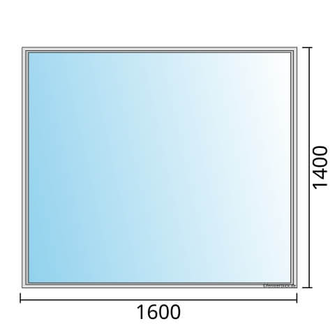 Einflügeliges Fenster 160x140 cm mit Festverglasung im Rahmen