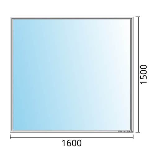Einflügeliges Fenster 160x150 cm mit Festverglasung im Rahmen