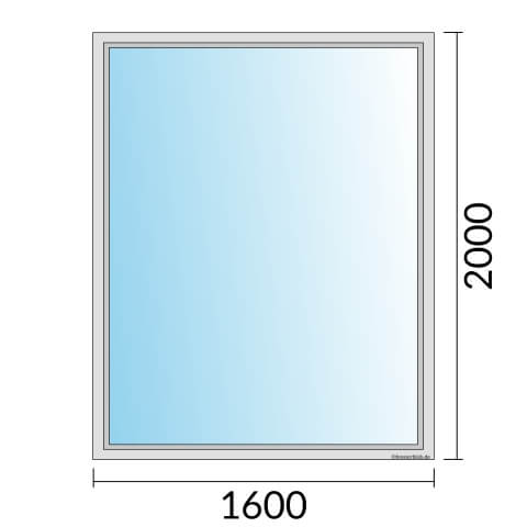 Einflügeliges Fenster 160x200 cm mit Festverglasung im Rahmen