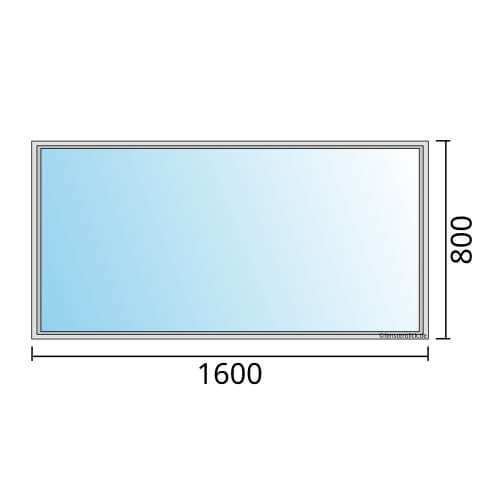 Einflügeliges Fenster 160x80 cm mit Festverglasung im Rahmen