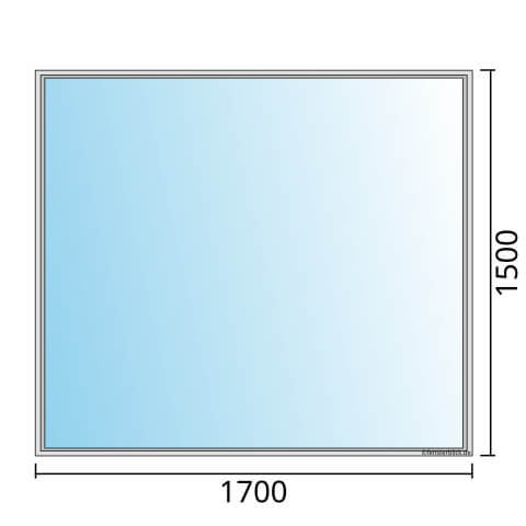 Einflügeliges Fenster 170x150 cm mit Festverglasung im Rahmen