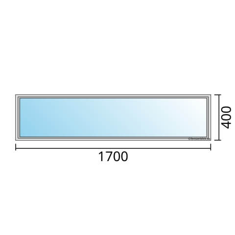 Einflügeliges Fenster 170x40 cm mit Festverglasung im Rahmen