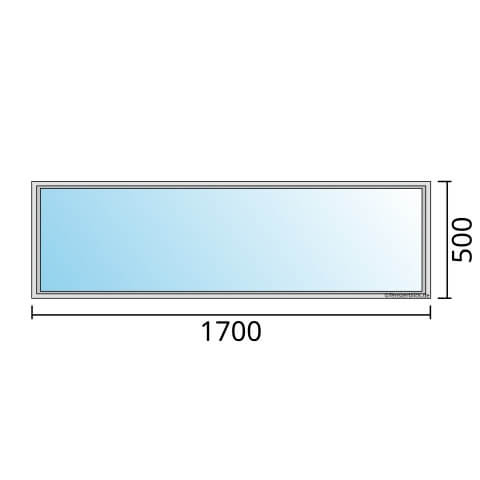 Einflügeliges Fenster 170x50 cm mit Festverglasung im Rahmen