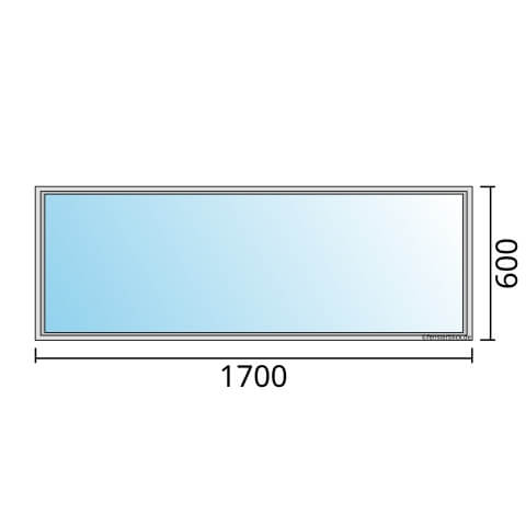 Einflügeliges Fenster 170x60 cm mit Festverglasung im Rahmen