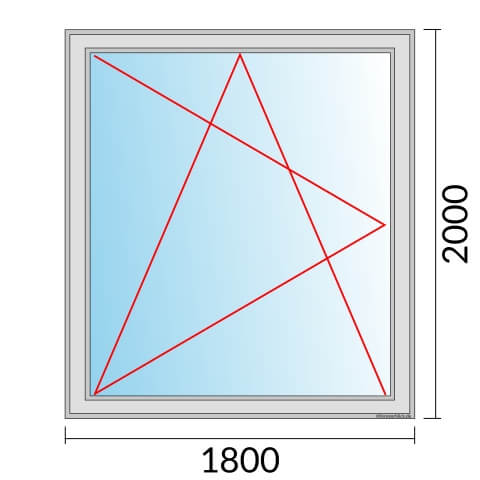 Einflügeliges Fenster 180x200 cm mit Dreh-Kipp-Links Öffnung