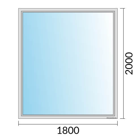 Einflügeliges Fenster 180x200 cm mit Festverglasung im Rahmen