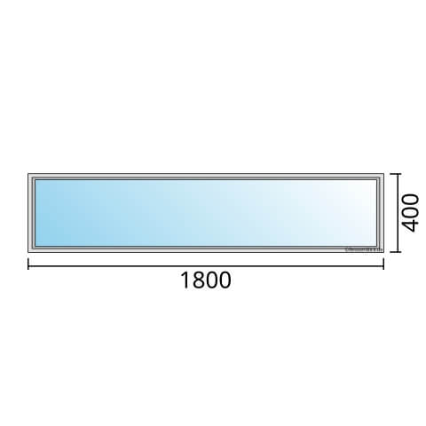 Einflügeliges Fenster 180x40 cm mit Festverglasung im Rahmen