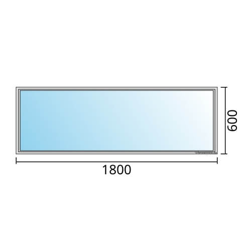 Einflügeliges Fenster 180x60 cm mit Festverglasung im Rahmen